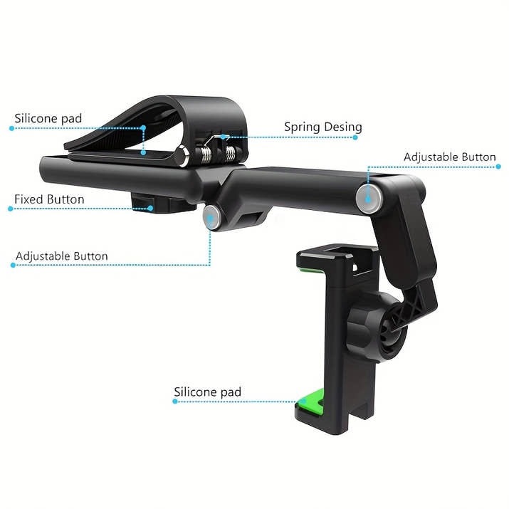 1080 ° Clip-On Rotatable Car Smartphone Mount