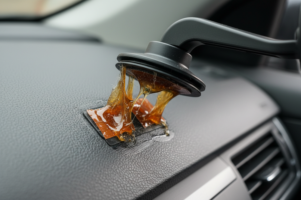 gif of glue on car phone mount unsticking